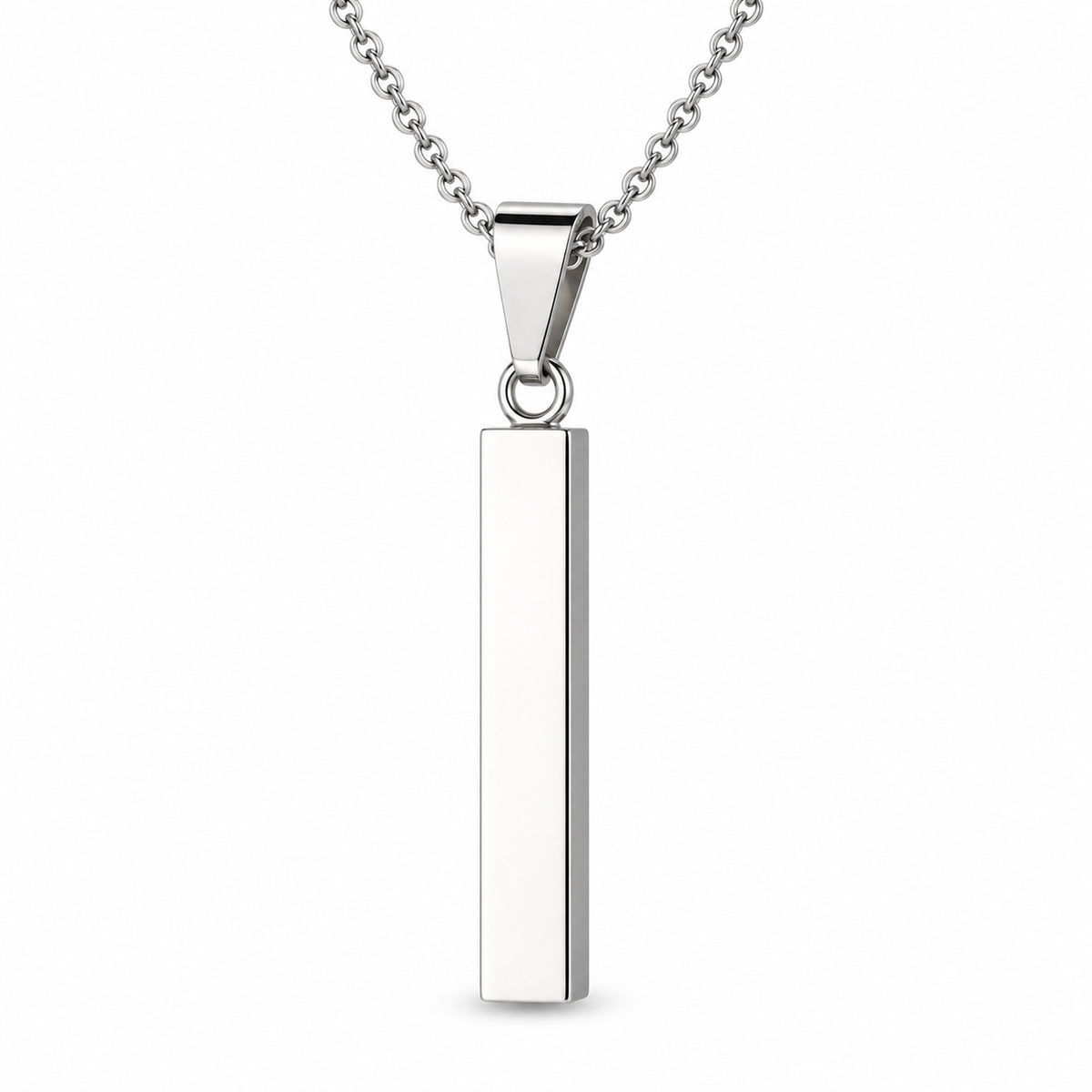 Srebrny łańcuszek FursX z prostokątną zawieszką